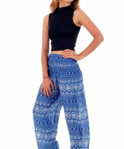 Napat Blue Tribal Diamond Harem Pants 13 Napat Blue Tribal Diamond Harem Pants