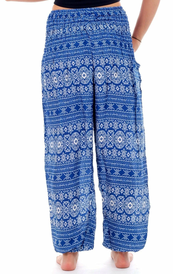 Napat Blue Tribal Diamond Harem Pants 5 Napat Blue Tribal Diamond Harem Pants