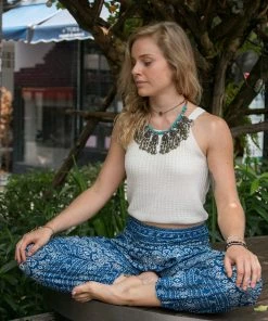 Napat Blue Tribal Diamond Harem Pants 15 Napat Blue Tribal Diamond Harem Pants