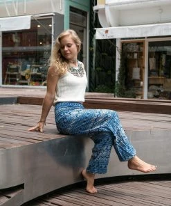 Napat Blue Tribal Diamond Harem Pants 16 Napat Blue Tribal Diamond Harem Pants