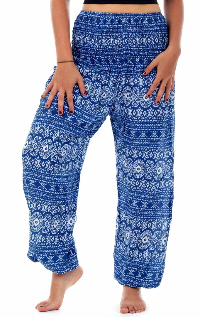 Napat Blue Tribal Diamond Harem Pants 3 Napat Blue Tribal Diamond Harem Pants