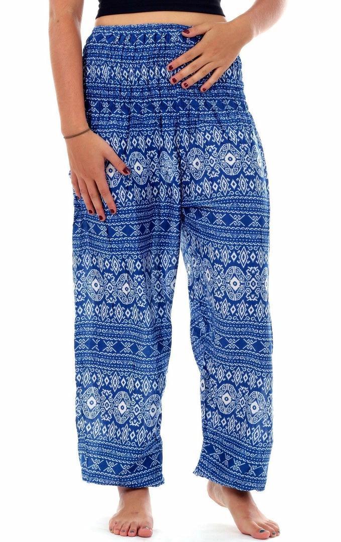 Napat Blue Tribal Diamond Harem Pants 4 Napat Blue Tribal Diamond Harem Pants