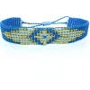 AMIU Handmade Store Blue & White Two-Toned Vintage Beads Rope Bracelet