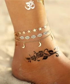 17KM Official Store Boho Beach Anklets & Charm Anklets With Hamsa, Om, And Infinity Symbol