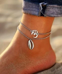 17KM Official Store Boho Beach Anklets & Charm Anklets With Hamsa, Om, And Infinity Symbol