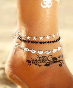 17KM Official Store Boho Beach Anklets & Charm Anklets With Hamsa, Om, And Infinity Symbol