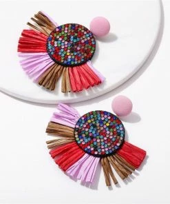 17KM Official Store Boho Multicolor Vegan Drop Earrings
