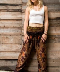 Napat Brandy Brown Peacock Harem Pants