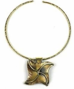 Brass Images (N) Jewelry Brass Pinwheel Pendant Necklace (GC)