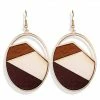 17KM Official Store Brown & Beige Oval Earrings