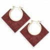 17KM Official Store Brown & Gold Square Drop Earrings