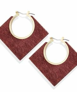 17KM Official Store Brown & Gold Square Drop Earrings