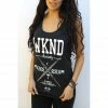Weekend Society Cast Away Tank (Black) Boho Tops