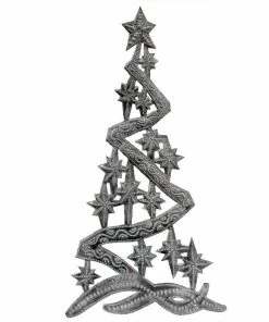 Croix Des Bouquets (H) Christmas Tree Metal Wall Art (14" X 7") (GC)