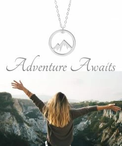 Sincerely Silver Circle Mountain Necklace - A Sterling Silver Adventure Necklace