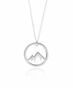Sincerely Silver Circle Mountain Necklace - A Sterling Silver Adventure Necklace
