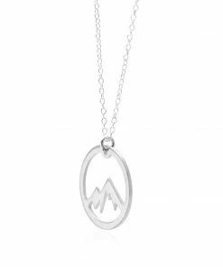 Sincerely Silver Circle Mountain Necklace - A Sterling Silver Adventure Necklace