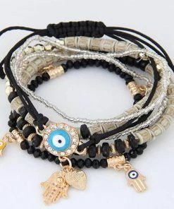 LEMOER Official Store Colorful Beads Charm Bracelets Jewelry