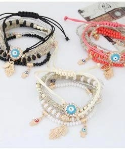 LEMOER Official Store Colorful Beads Charm Bracelets Jewelry