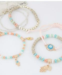 LEMOER Official Store Colorful Beads Charm Bracelets Jewelry