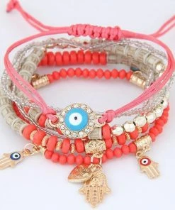 LEMOER Official Store Colorful Beads Charm Bracelets Jewelry