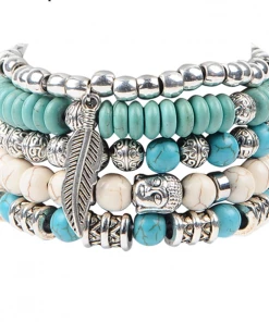 ArtiLady Jewelry (Stylish Designer Brand) Colorful Stone Budha Bracelets