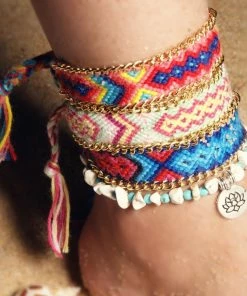 ArtiLady Jewelry (Stylish Designer Brand) Colorful Tribal Beach Anklets/Bracelets