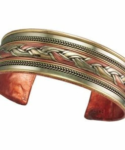 DZI (J) Copper And Brass Cuff Bracelet: Healing Ribbon (GC) Jewelry