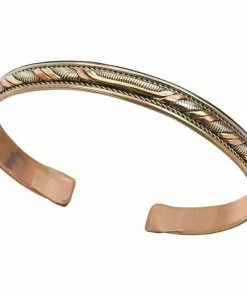 DZI (J) Copper And Brass Cuff Bracelet: Healing Twist (GC)