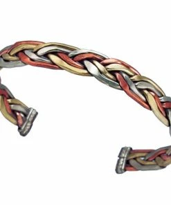 DZI (J) Copper And Brass Cuff Bracelet: Healing Weave (GC) Jewelry