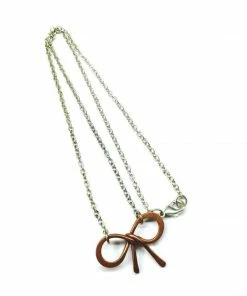 Lexi Butler Designs Copper And Silver Filled Wire Wrapped Bow Tie Necklace