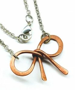 Lexi Butler Designs Copper And Silver Filled Wire Wrapped Bow Tie Necklace