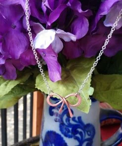 Lexi Butler Designs Copper And Silver Filled Wire Wrapped Bow Tie Necklace