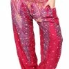 Napat Coral Pink Peacock Harem Pants