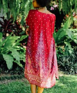 Napat Coral Pink Peacock Kimono