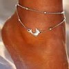 17KM Official Store Dolphin Charm Anklet - Boho Beach Anklet With 2 Layers Jewelry