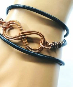 Lexi Butler Designs Double Infinity Gender Neutral Leather Wrap Bracelet Jewelry