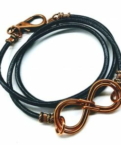 Lexi Butler Designs Double Infinity Gender Neutral Leather Wrap Bracelet Jewelry