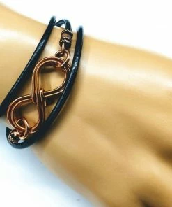 Lexi Butler Designs Double Infinity Gender Neutral Leather Wrap Bracelet Jewelry