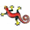 Caribbean Craft Eight Inch Red Confetti Metal Gecko (GC)