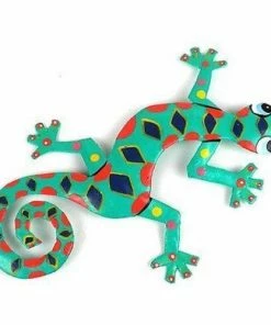 Caribbean Craft Eight Inch Spotted Metal Gecko (GC)
