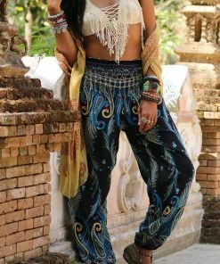 Napat Electric Blue Peacock Pants