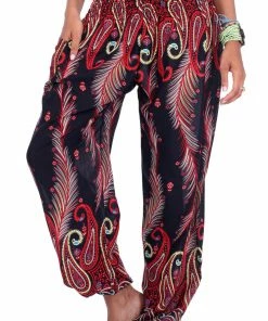 Napat Electric Red Peacock Pants