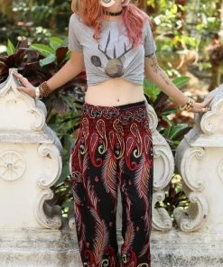 Napat Electric Red Peacock Pants