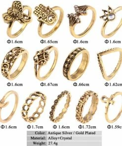 One Tribe Apparel Elephant & Hamsa Boho Ring Set