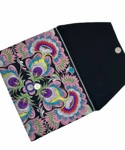 SLATE + SALT Embroidered Flower Clutch Boho Bags