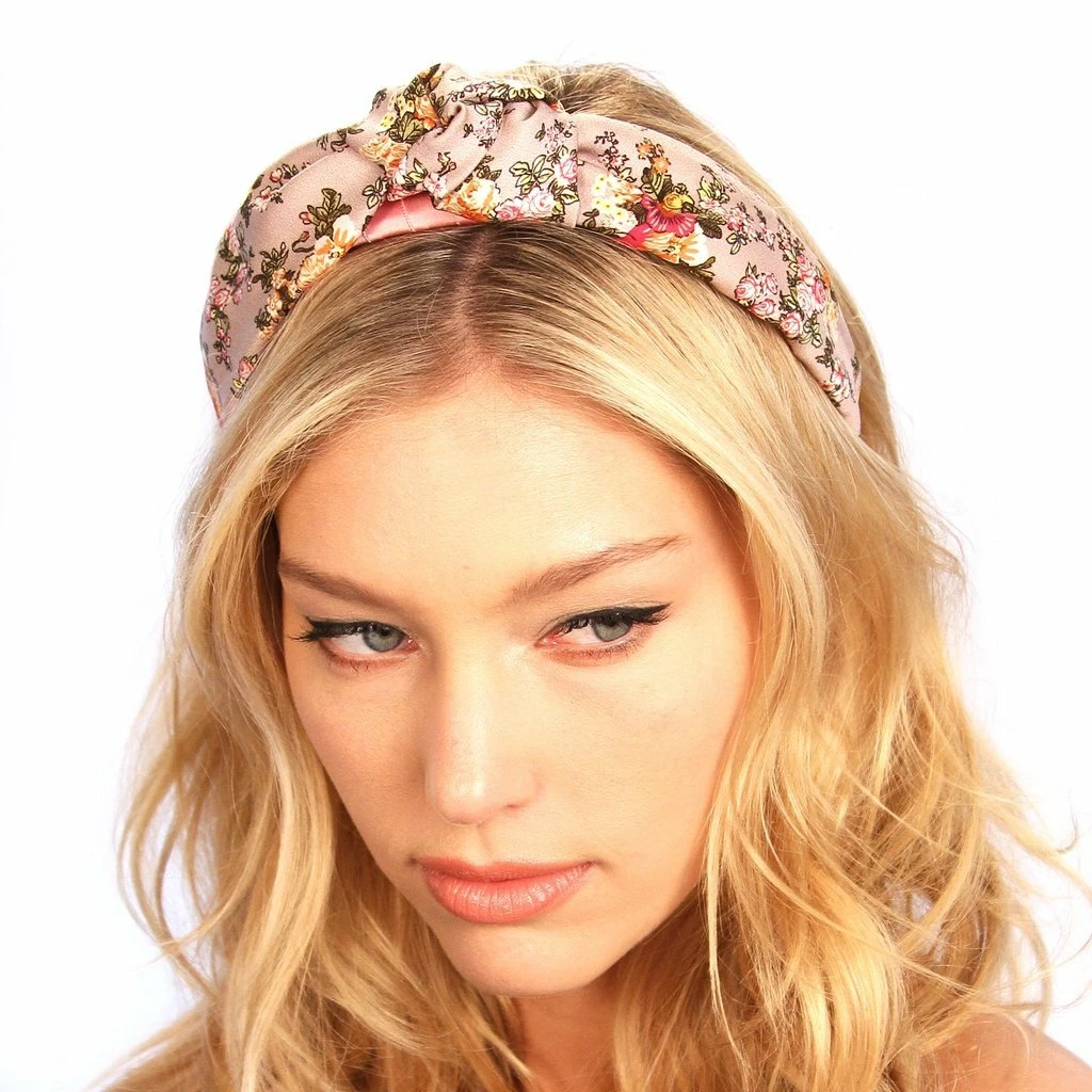 Kristin Perry Floral Silk Knot Headband 3 Kristin Perry Floral Silk Knot Headband