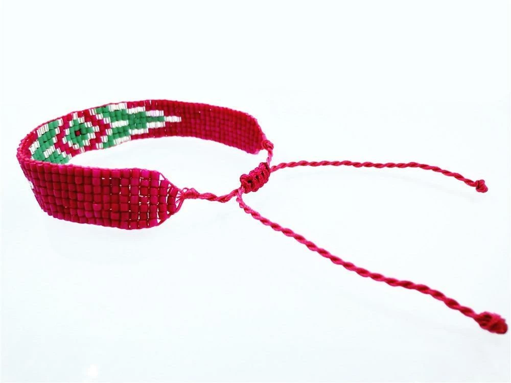 AMIU Handmade Store Red & Green Braided Friendship Bracelet Jewelry 4 AMIU Handmade Store Red & Green Braided Friendship Bracelet Jewelry