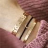 17KM Official Store Gold And Silver Bangle Bracelets With Moon Cutouts