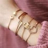 17KM Official Store Gold And Silver Bangle Bracelets With Charms Jewelry